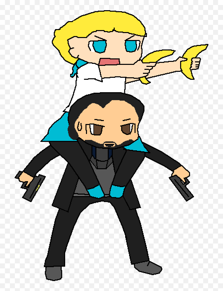 Pixilart - John Wick By Thatkidinblue Cartoon Png,John Wick Png