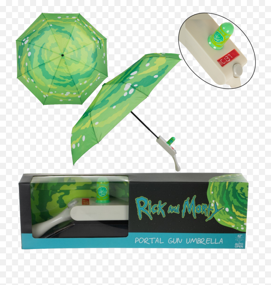 Rick And Morty Portal Gun Compact Umbrella - Rick And Morty Portal Gun Compact Umbrella Png,Rick And Morty Portal Png