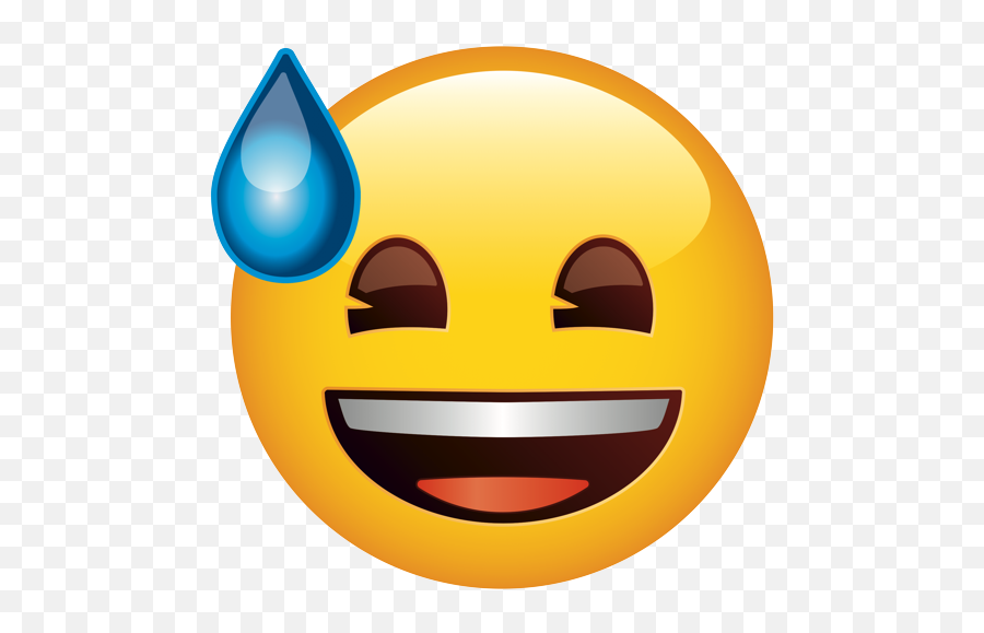 Emoji - Light Blue Smiley Png,Sweat Emoji Png