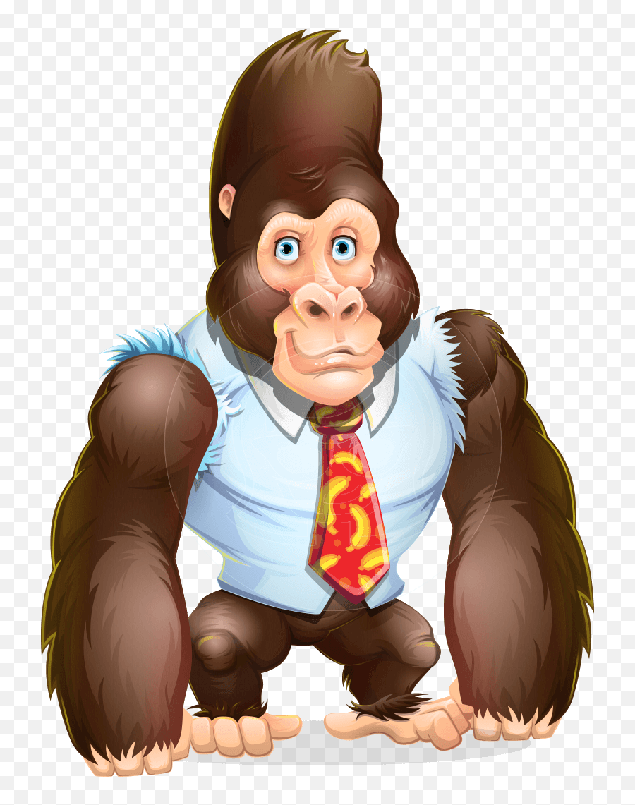 Funny Gorilla Cartoon Vector Character - Funny Gorilla Cartoon Png,Gorilla Cartoon Png