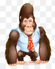 Funny Gorilla Cartoon Vector Character - Funny Gorilla Cartoon Png,Gorilla Cartoon Png