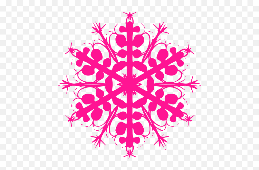 Deep Pink Snowflake 2 Icon - Free Deep Pink Snowflake Icons Clip Art Png,Snowflake Transparent