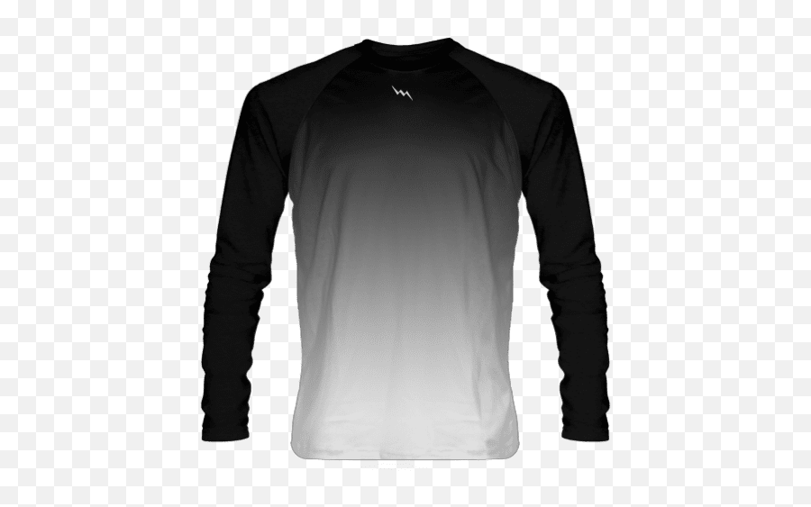 Black White Fade Ombre Long Sleeve Shirts - Black To White Fade Shirt Png,White Fade Png