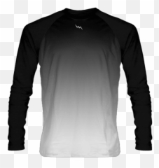 Black White Fade Ombre Long Sleeve Shirts - To png