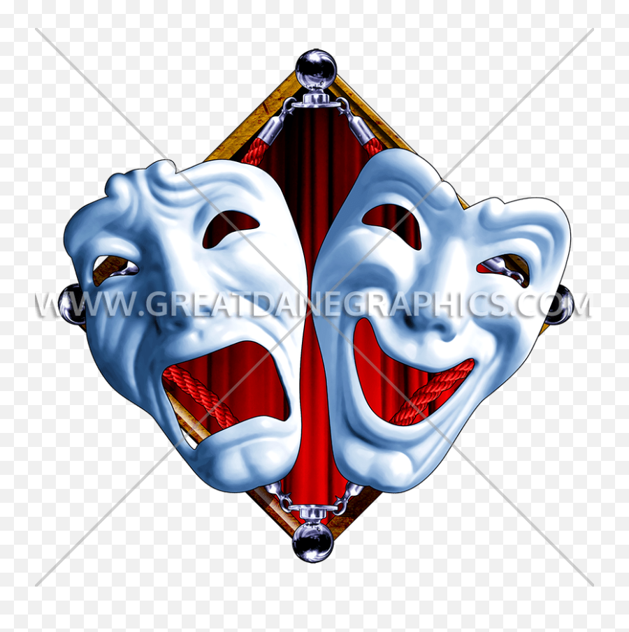 Drama Masks Production Ready Artwork For T - Shirt Printing Cry Now Laugh Later Png,Drama Masks Png