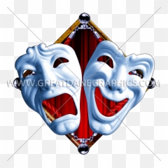 Drama Masks Production Ready Artwork For T - Shirt Printing Cry Now Laugh Later Png,Drama Masks Png