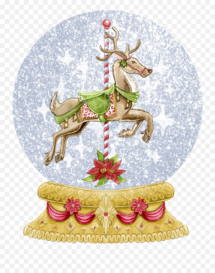 Snow Globe Carousel Horse - Free Image On Pixabay Watercolour Christmas Carousel Png,Snow Globe Png