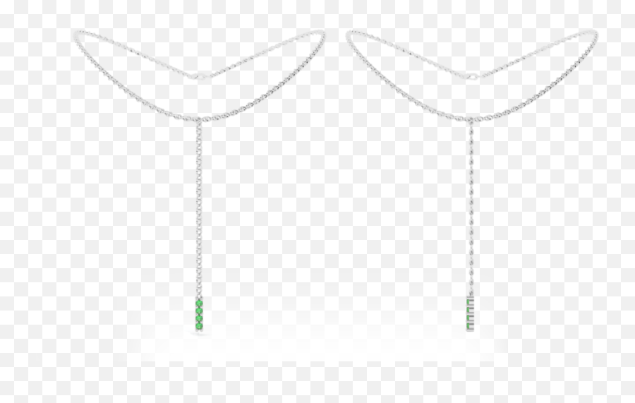 Long Grass Emerald Necklace In Silver Png