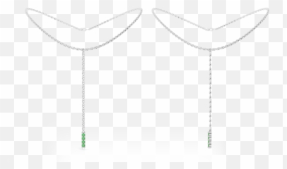 Long Grass Emerald Necklace In Silver Png