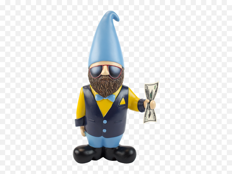 Download Gnick Holding A 10 Dollar Bill - Money Gnome Png Figurine,Gnome Transparent