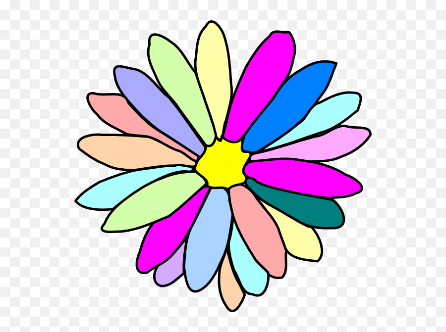 Download Colorful Flower Clipart Hd - Colorful Flower Clip Art Png,Colorful Flowers Png
