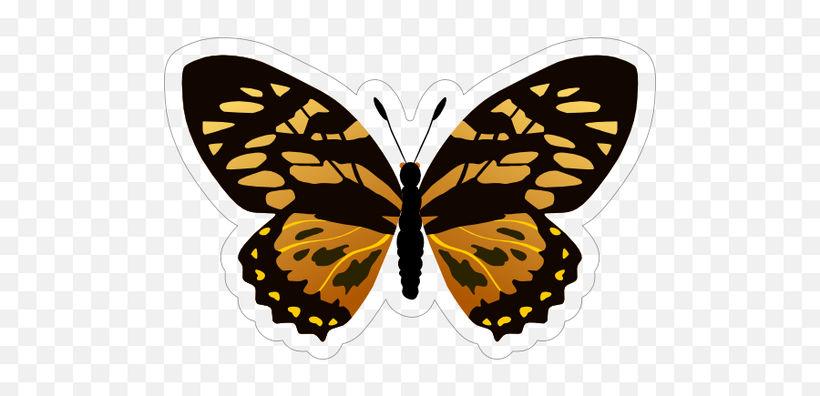 Gold And Black Butterfly Sticker - Gold And Black Butterfly Png,Gold Butterfly Png