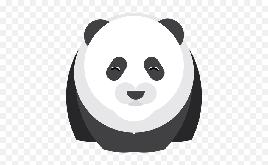Panda Spot Muzzle Fat Flat Rounded - Forma Geométricos Da Panda Png,Panda Face Png