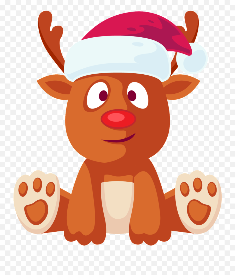 Deer Transparent Cartoon Sitting In A - Portable Network Graphics Png,Cartoon Christmas Hat Png