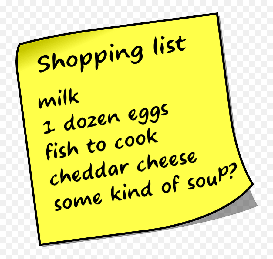 Sticky Note With Shopping List Clipart Free Download - Shopping List Clipart Png,Sticky Note Png