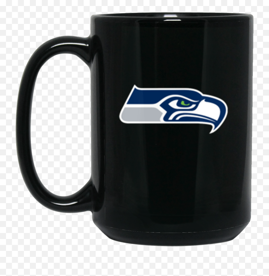 Seattle Seahawks 15 Oz Black Mug - Case Of Accident My Blood Type Png,Seahawks Logo Black And White