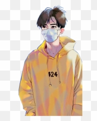 Aesthetic Anime Boy Art - Cool Hoodie Wallpaper png