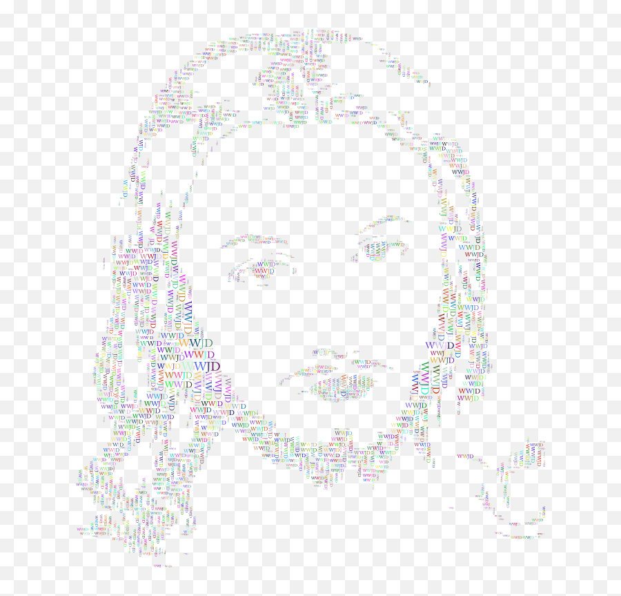 Jesus Christ Face Typography Prismatic - Drawing Png,Jesus Face Png