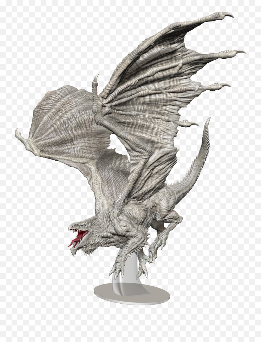 Du0026d Icons Of The Realms Miniatures Adult White Dragon U2013 Fan - Adult White Dragon Premium Figure Png,Icon For Hire New Song