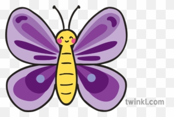 Purple Butterfly Cmyk Illustration - Twinkl Girly png