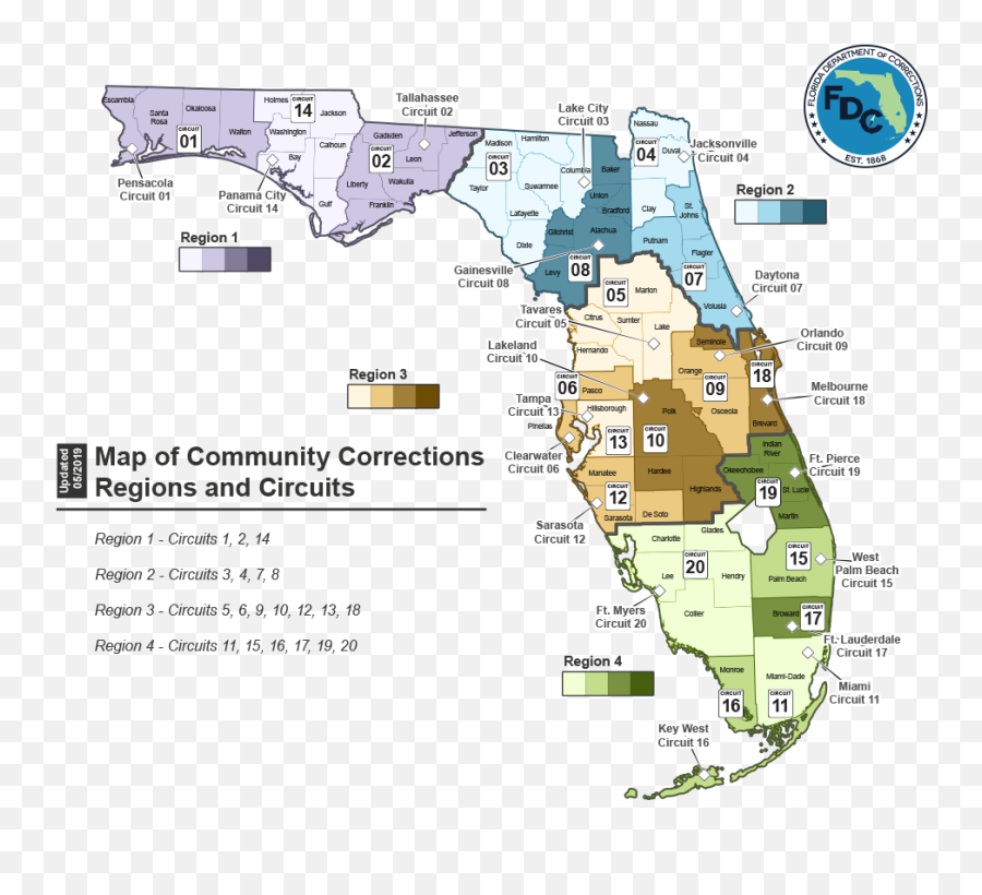 Florida Department Of Corrections - Florida Department Of Corrections Png,Florida Map Png