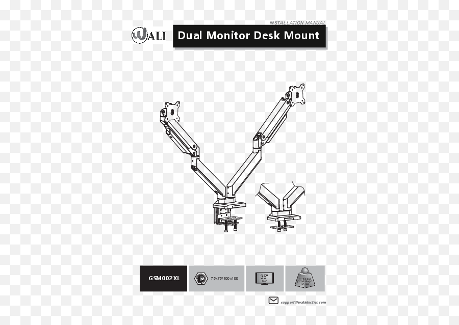 Vivo Dual Monitor Desk Mount Instruction Manual - Manuals Dot Png,Dual Monitor Icon