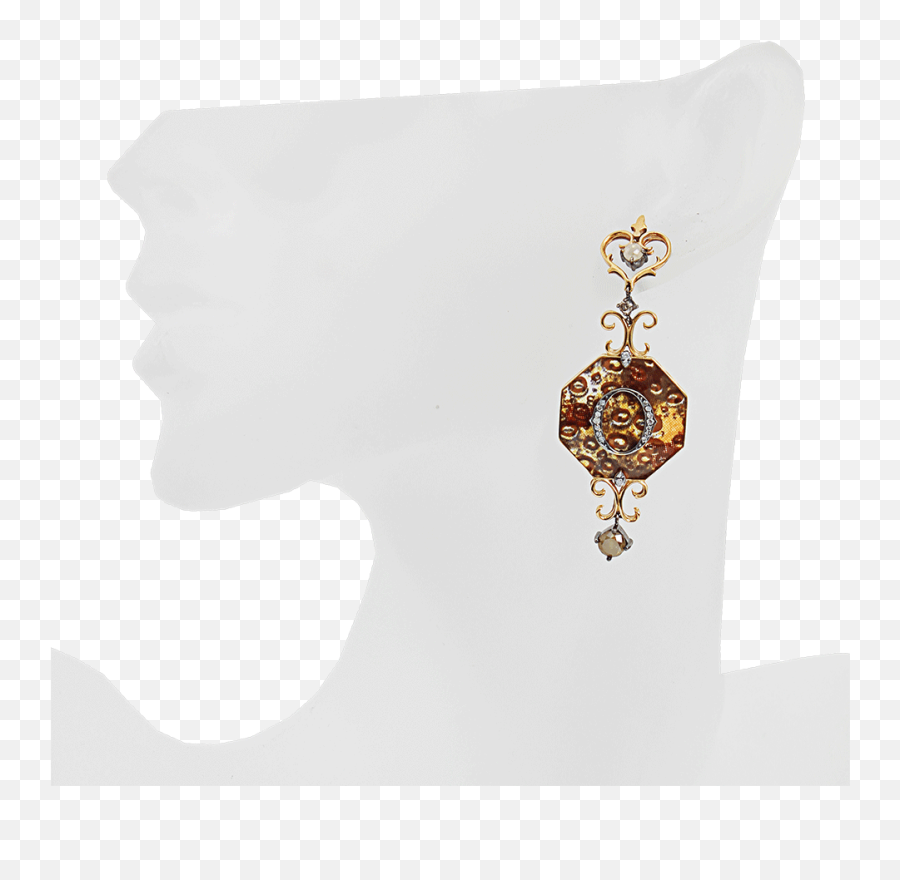 Enamel And Diamond Icon Earrings - Solid Png,Diamond Icon Transparent
