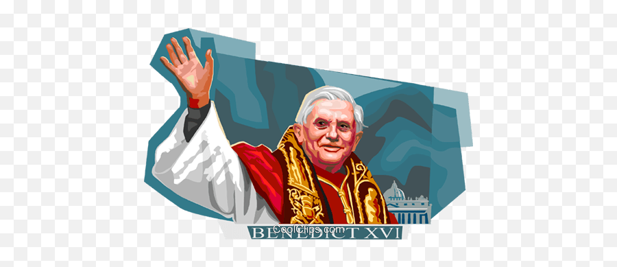 Pope Benedict Xvi Royalty Free Vector Clip Art Illustration - Pope Benedict Xvi Png,Pope Png