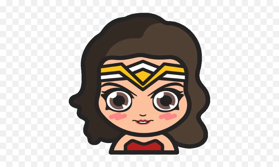 Dc Chibi Wonder Woman Sticker - Sticker Mania Wonder Woman Sticker Emoji Png,Wonder Woman Amazon Hero Icon