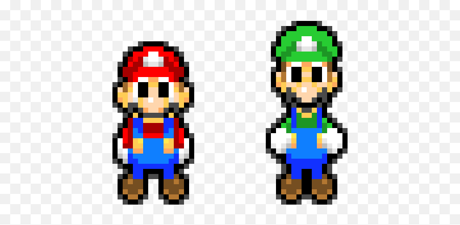 Mario And Luigi Pixel Art Maker - Mario And Luigi Superstar Saga Pixel Art Png,Mario And Luigi Transparent