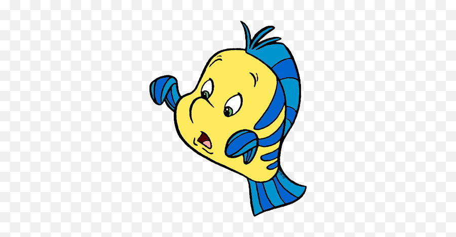 Flounder Clip Art Disney Galore - Scared Flounder Little Mermaid Png,Flounder Png