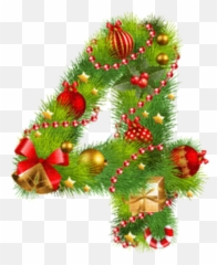 Download Hd Christmas Numbers Png Clipart - Transparent Christmas Numbers,Navidad Png