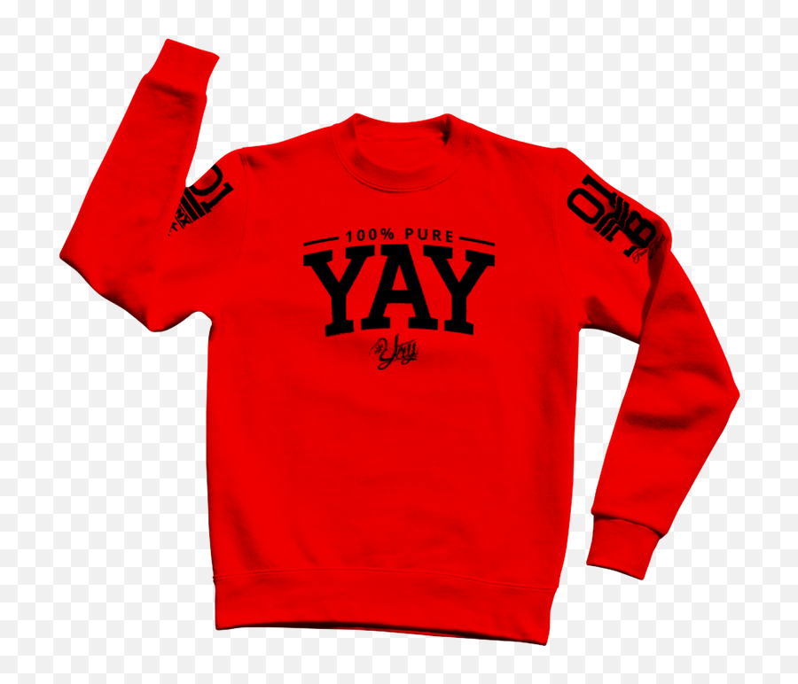 Chinx 01 Yay Crew Neck Sweat Shirt - Small Red Sweater Png,Yay Png