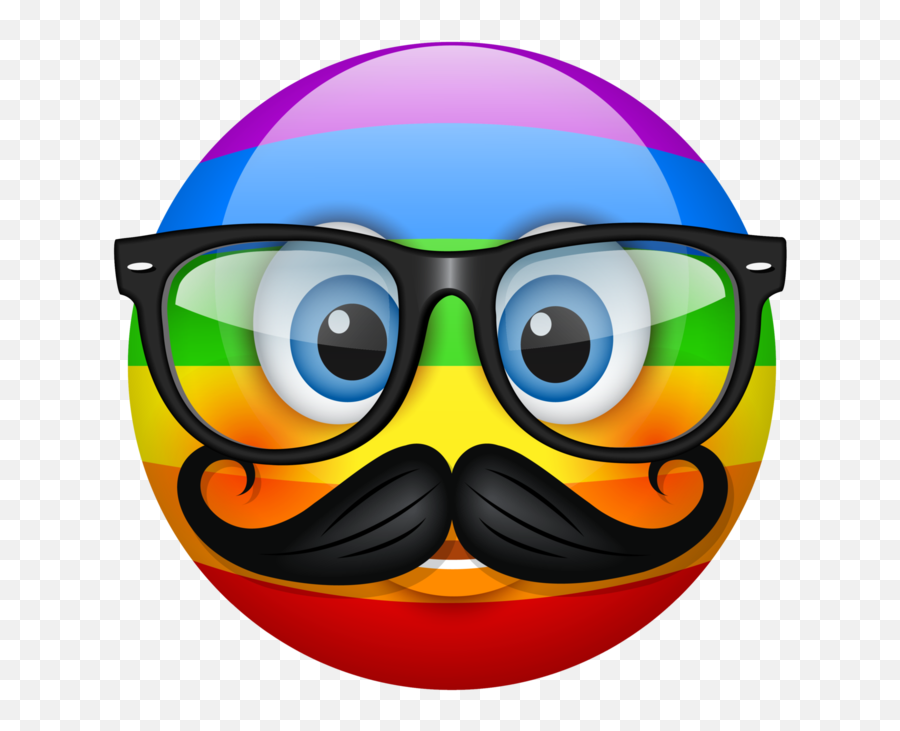 Hipster Emoticon Transparent Png Image - Hipster Emoji,Rainbow Emoji Png