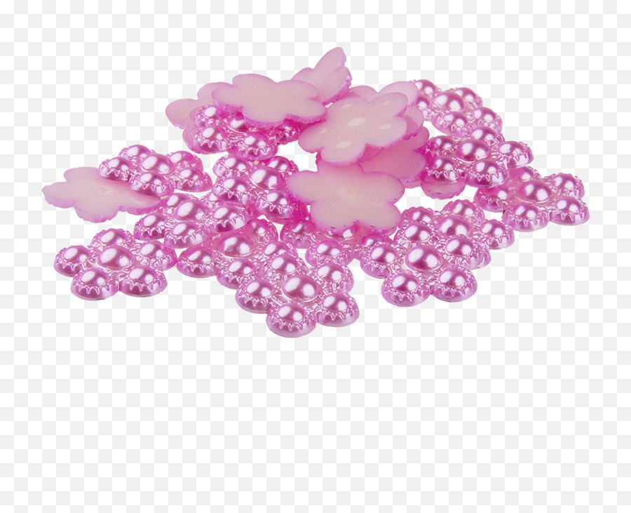 25 Pink Flower Shape Flat Back Pearl 18mm - Artificial Flower Png,Flower Shape Png