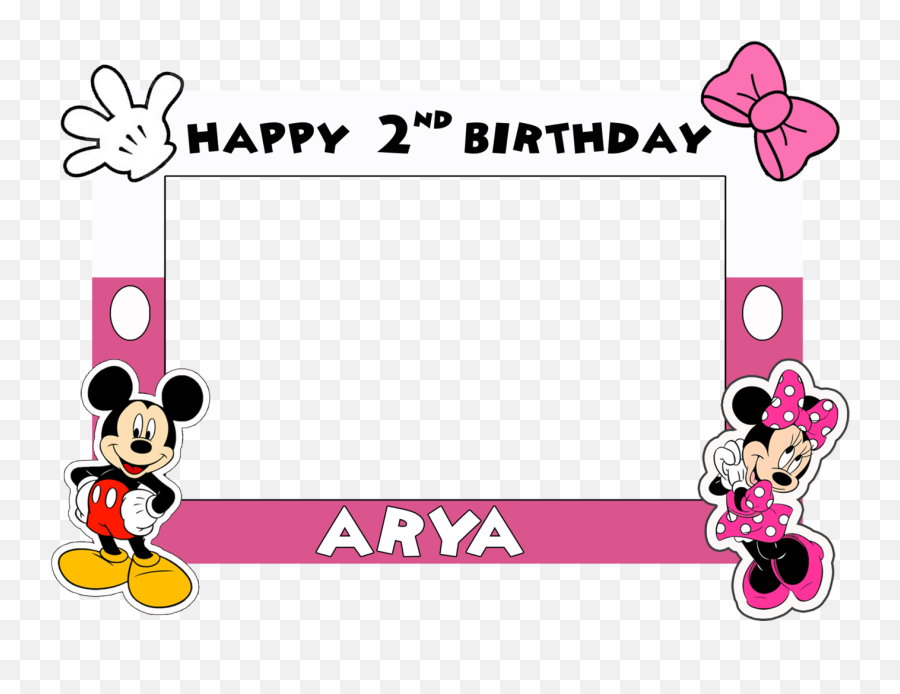 Personalized Minnie Mouse Birthday Selfie Frame Photo Booth - Frame Minnie Mouse Png,Baby Minnie Mouse Png