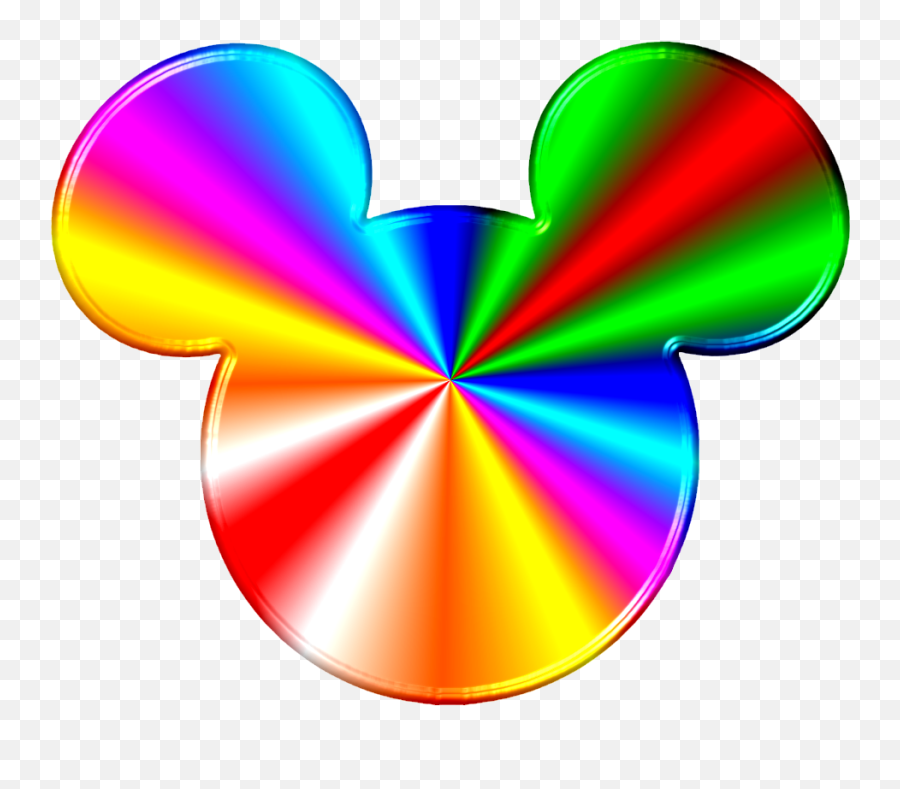 Mickey Head Png - Rainbow Clipart Mickey Mouse Colorful Rainbow Mickey Clipart,Mickey Head Png