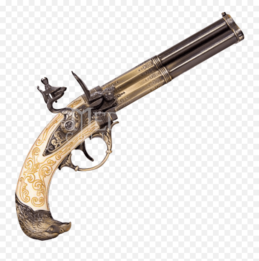 Download Hd Flintlock Pistol Png Royalty Free - Firearm Ivory Flintlock Pistol,Pistol Png