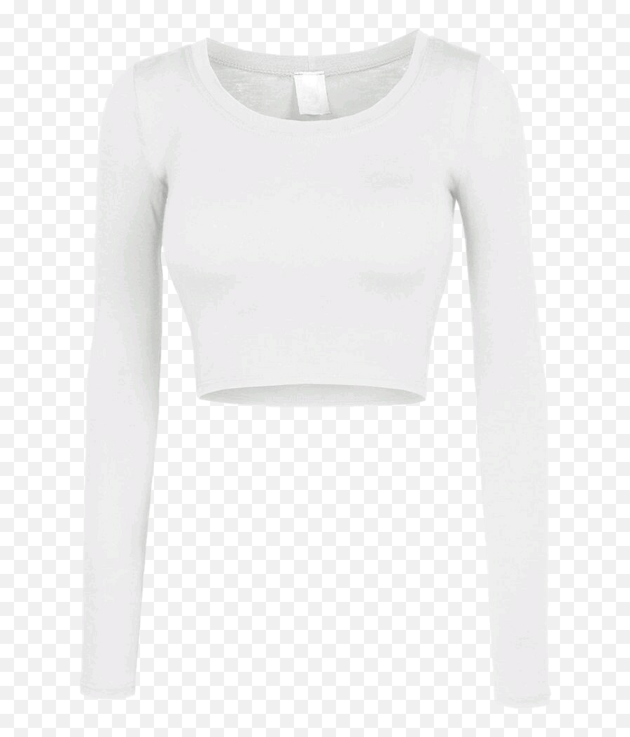 Shirt Croptop Crop White Longsleeve Longsleeves Longsle - Full Sleeve White Crop Top Png,Long Sleeve Shirt Png