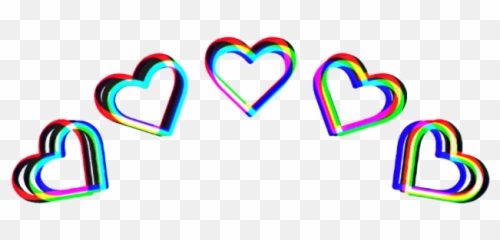 Download Hearts Crown Crowns Heartcrown Tumblr Glitch - Png