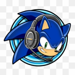 Sonic The Hedgehog With Headphones - Headset png