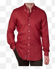 Wine Linen Button Down Shirt Png