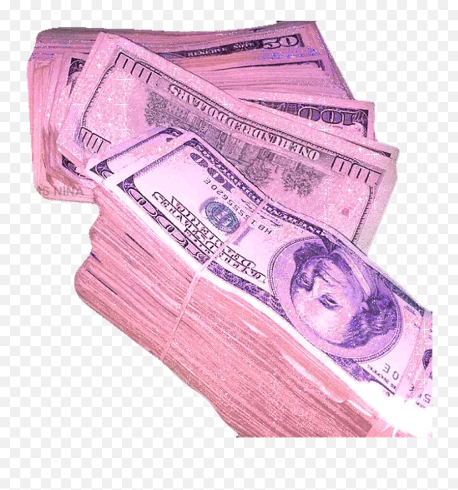 Download Pink Glitter Sparkle Sparkles Money Freetoedit - Back Of 100 Dollar Bill Png,Pink Sparkles Png