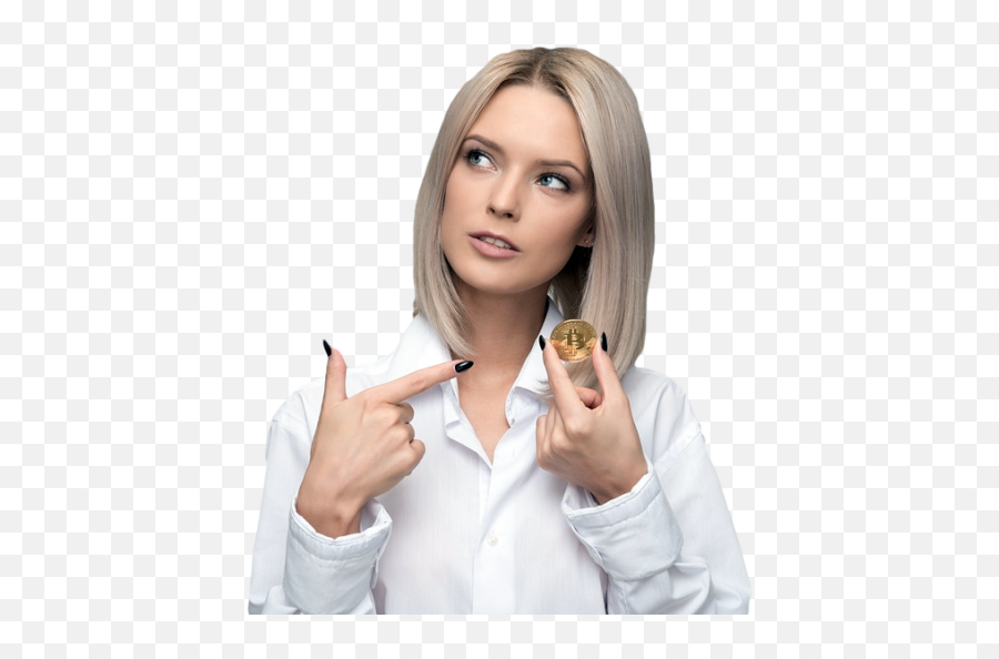 Woman Holding Bitcoin Png Hand
