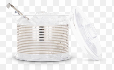 Tank Ice Bucket Platinum Stripe U0026 Tongs - Cylinder png