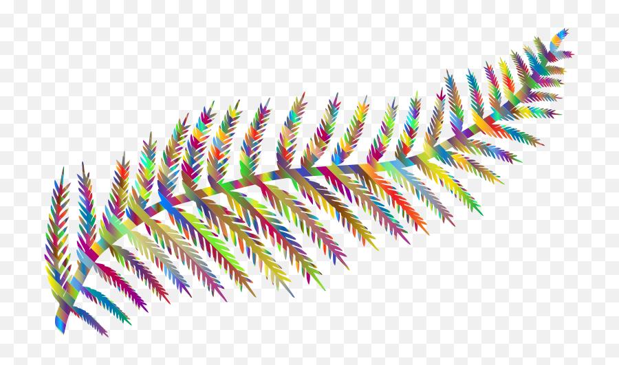 Prismatic Fern Leaf Silhouette By Karen Arnold - Openclipart Silhouette Fern Clipart Png,Fern Icon