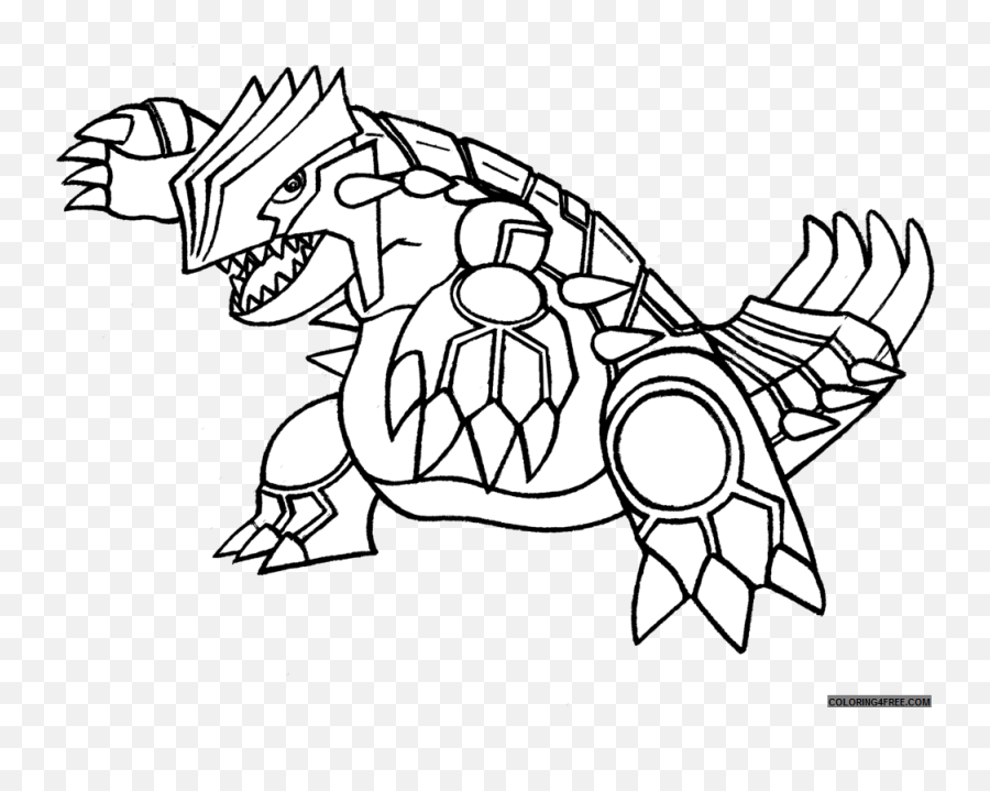 Pokemon Coloring Pages Groudon Legendary - Legendary Pokemon Colouring Pages Png,Legendary Pokemon Png