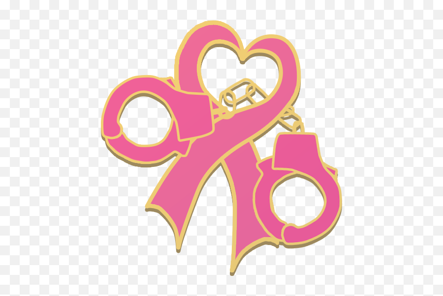 Breast Cancer Awareness Handcuff Lapel Pin - Breast Cancer Awareness Pins W Handcuffs Png,Breast Cancer Logo