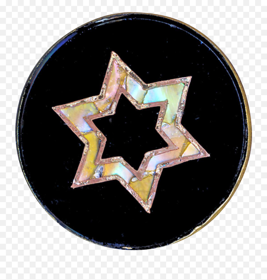 Button - Very Fine Mid19th C Reverse Painted Pearl Glass Circle Png,Star Of David Png