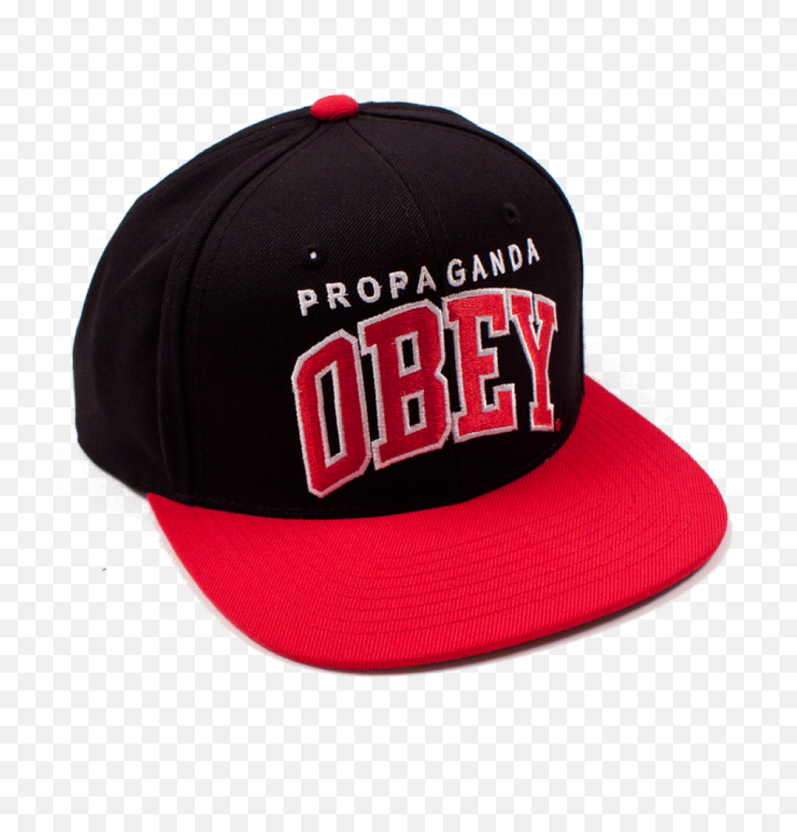 Obey Black Letter Cap Snapback Hat Png - Cap Png,Red Hat Png